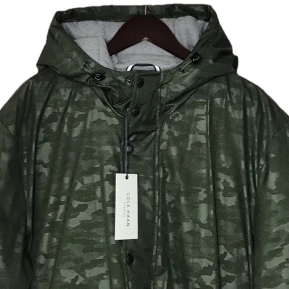 NWT Cole Haan Signature Hooded Camo Puffer Jacket Green XXL - Picture 5 of 8